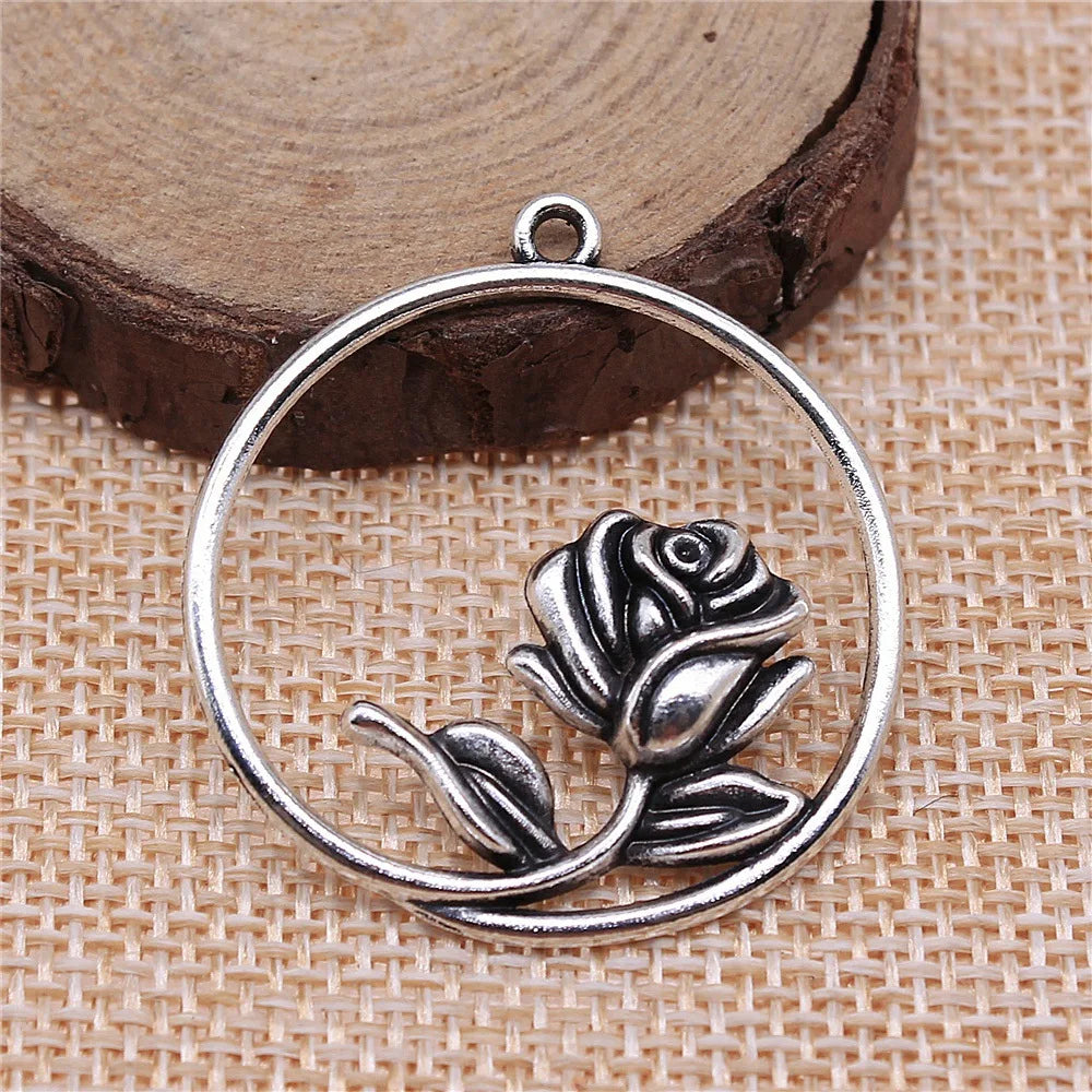 36x33mm 3.6g Multicolor Zinc Alloy Flower Charm Pendant for DIY Bracelet and Necklace Making