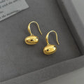 Eco Friendly Copper Oval Geometric Bead Drop Earrings For Women Light Luxury Minimalist