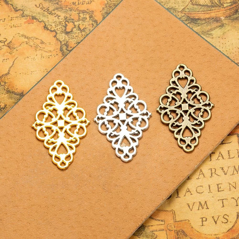 42x25MM Zinc Alloy Hollow Charm Pendant for DIY Necklace Bracelet Jewelry Making