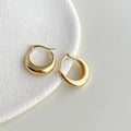 Versatile Copper Stud Earrings Smooth Metal Round Geometric Minimalist Daily Jewelry