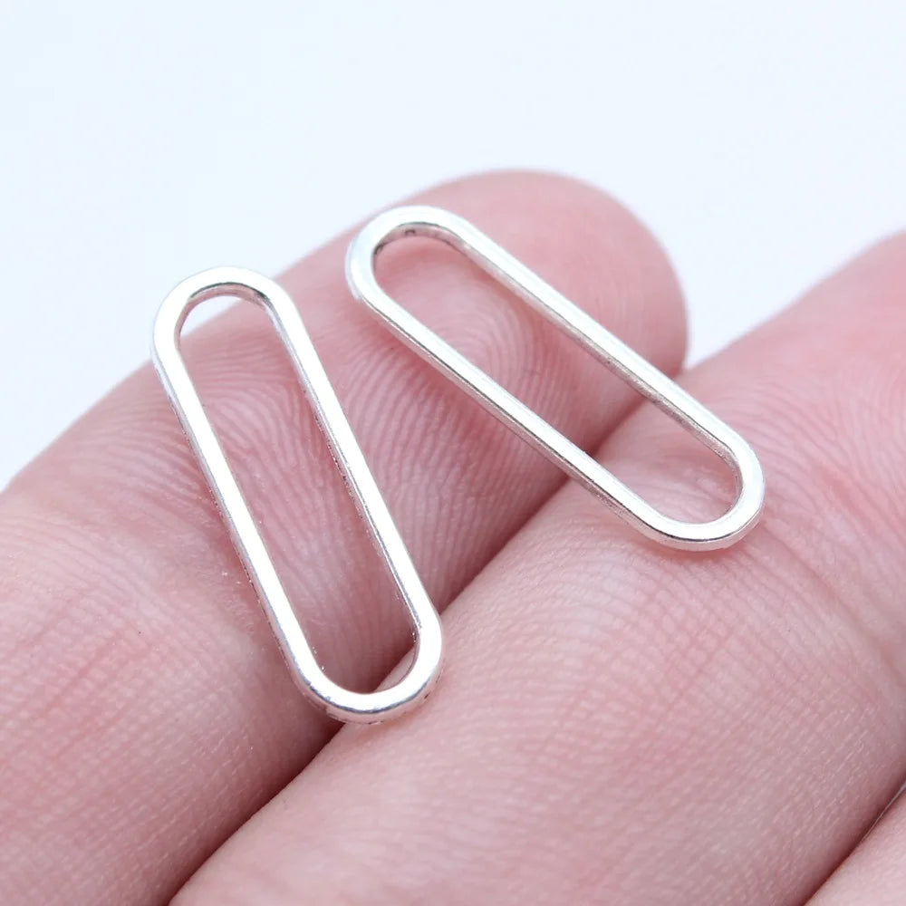 6x20mm 0.3g Multicolor Zinc Alloy Oval Ring Charm Pendant for DIY Necklace Bracelet Jewelry Making