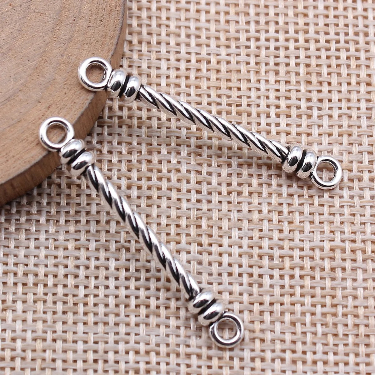 38x5mm 1.4g Antique Silver Zinc Alloy Long Bar Connector Charm for DIY Bracelet Necklace Jewelry