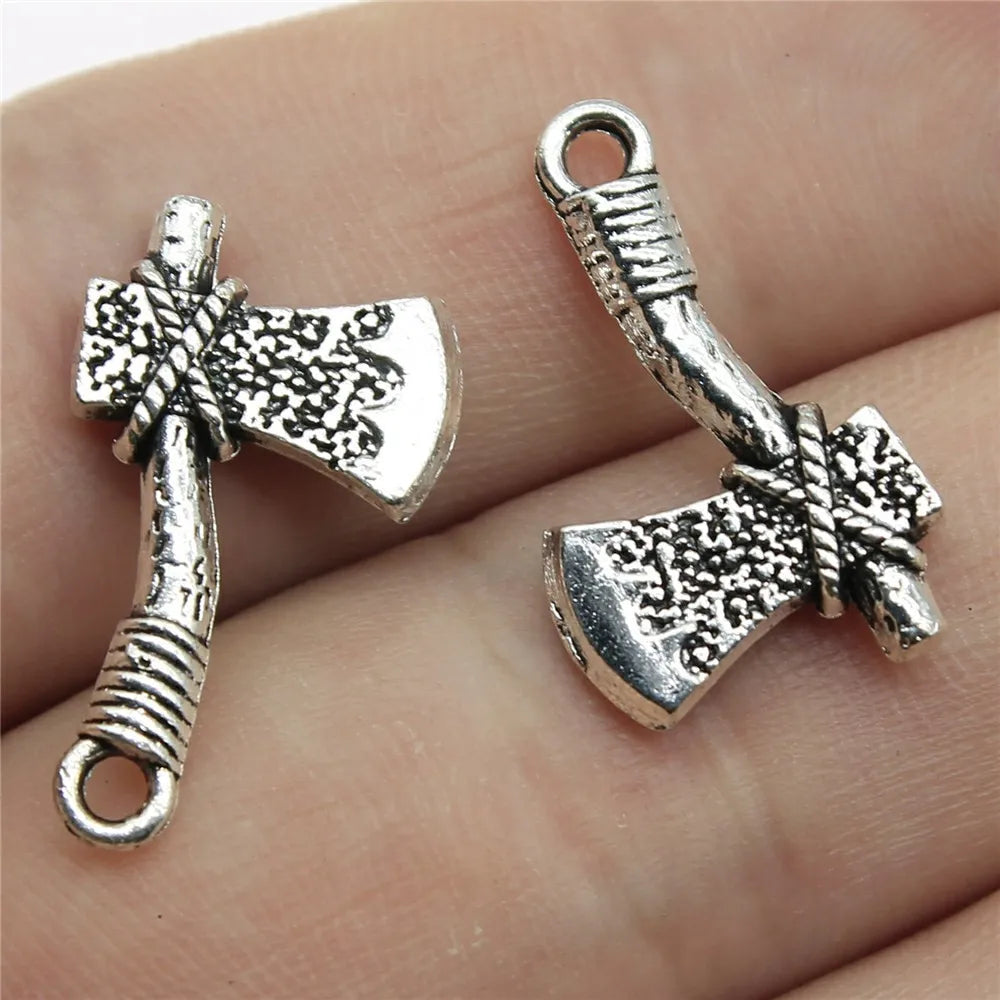 22x14mm 1.3g Antique Silver Zinc Alloy Axe Charm Pendant for DIY Bracelet Necklace Jewelry Making