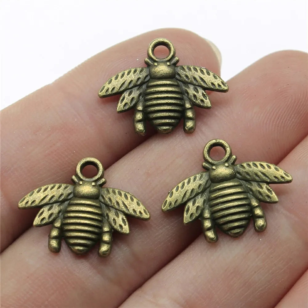 20x16mm 1.1g Multicolor Zinc Alloy Bee Insect Charm Pendant for DIY Bracelet Necklace Making