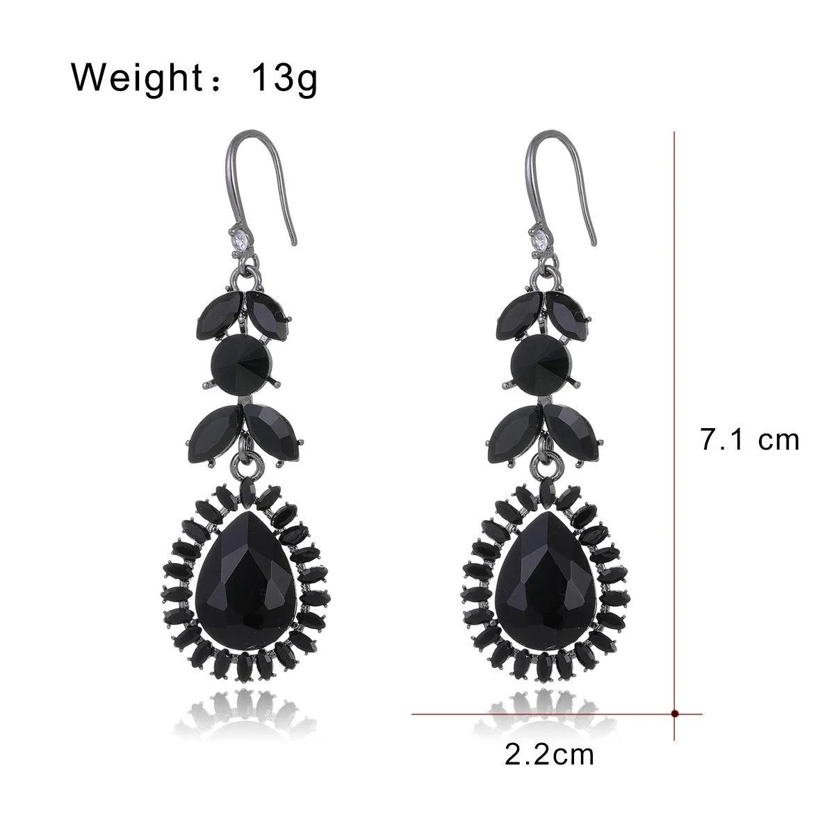 Luxury Teardrop Crystal Rhinestone Alloy Dangle Earrings For Women Vintage Bridal Wedding Party Jewelry
