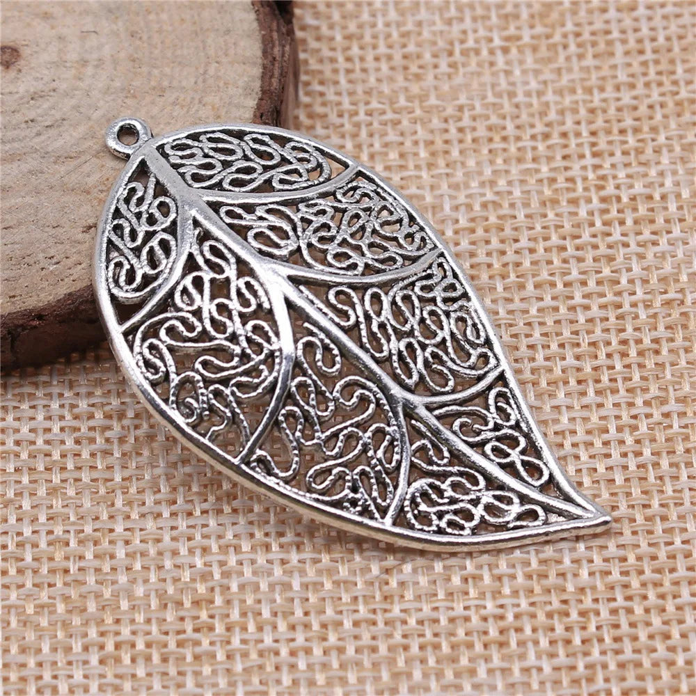 57x31mm 5.5g Multicolor Zinc Alloy Leaf Charm Pendant for DIY Necklace Bracelet Jewelry Making