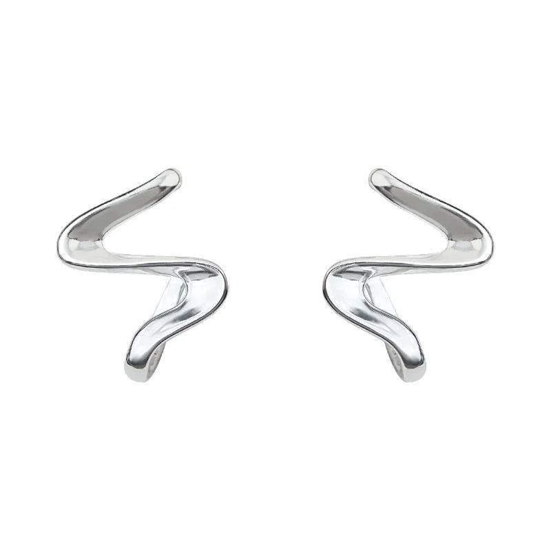 Sweet Cool Twisted Geometric Line Copper Drop Earrings