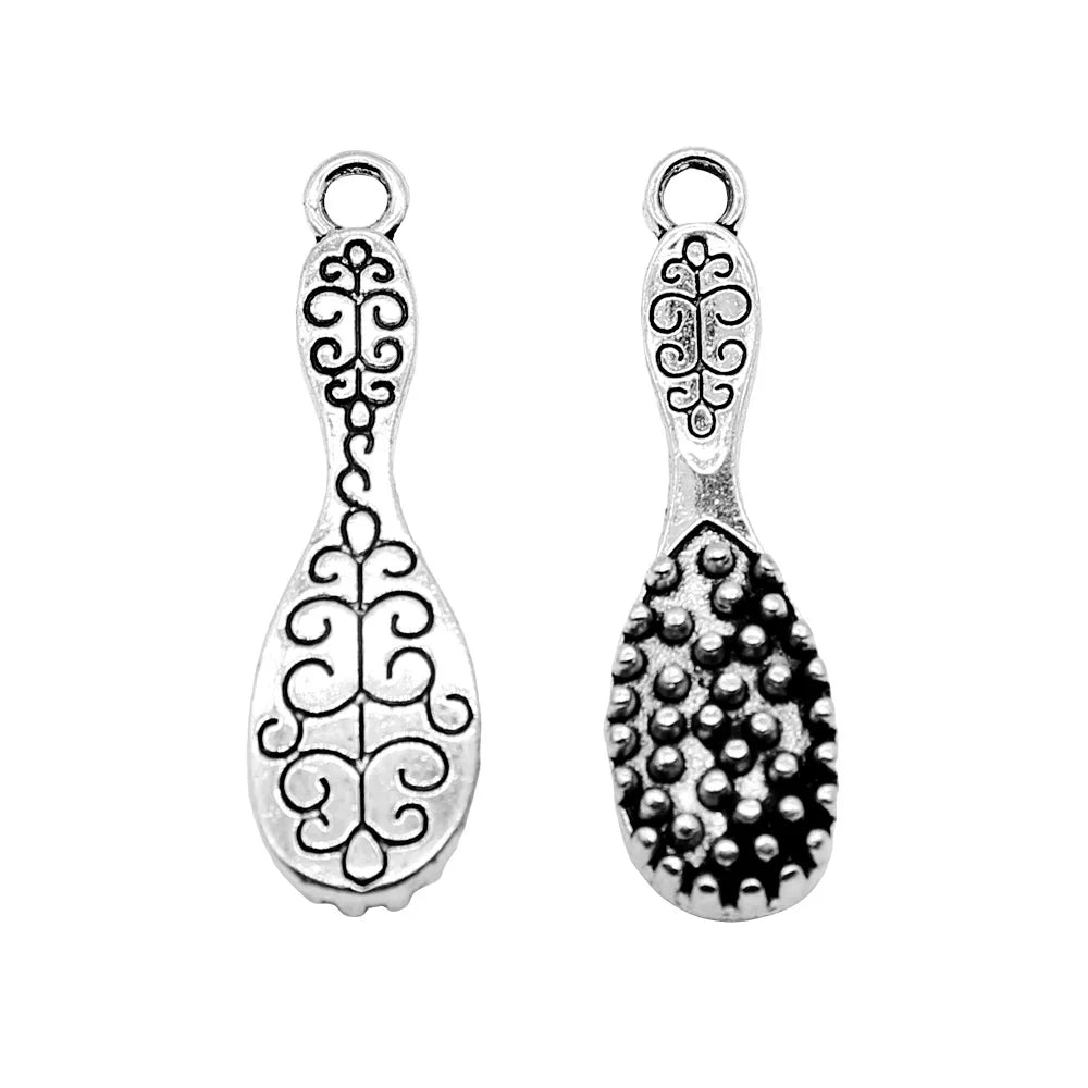 10x33mm 3.3g Antique Silver Zinc Alloy Comb Charm Pendant for DIY Bracelet Necklace Jewelry Making