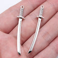 49mm 1.4g Multicolor Zinc Alloy Anime Cosplay Sword Weapon Charm Pendant for DIY Jewelry Making