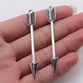 9x64mm 3.6g Antique Silver Zinc Alloy Bow and Arrow Charm Pendant for DIY Bracelet Necklace Making