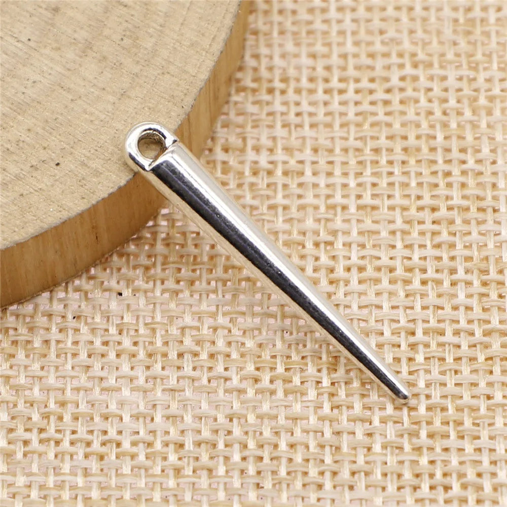 34x5x4mm 1.7g Multicolor Zinc Alloy Long Cone Loose Metal Beads for DIY Bracelet Jewelry Making