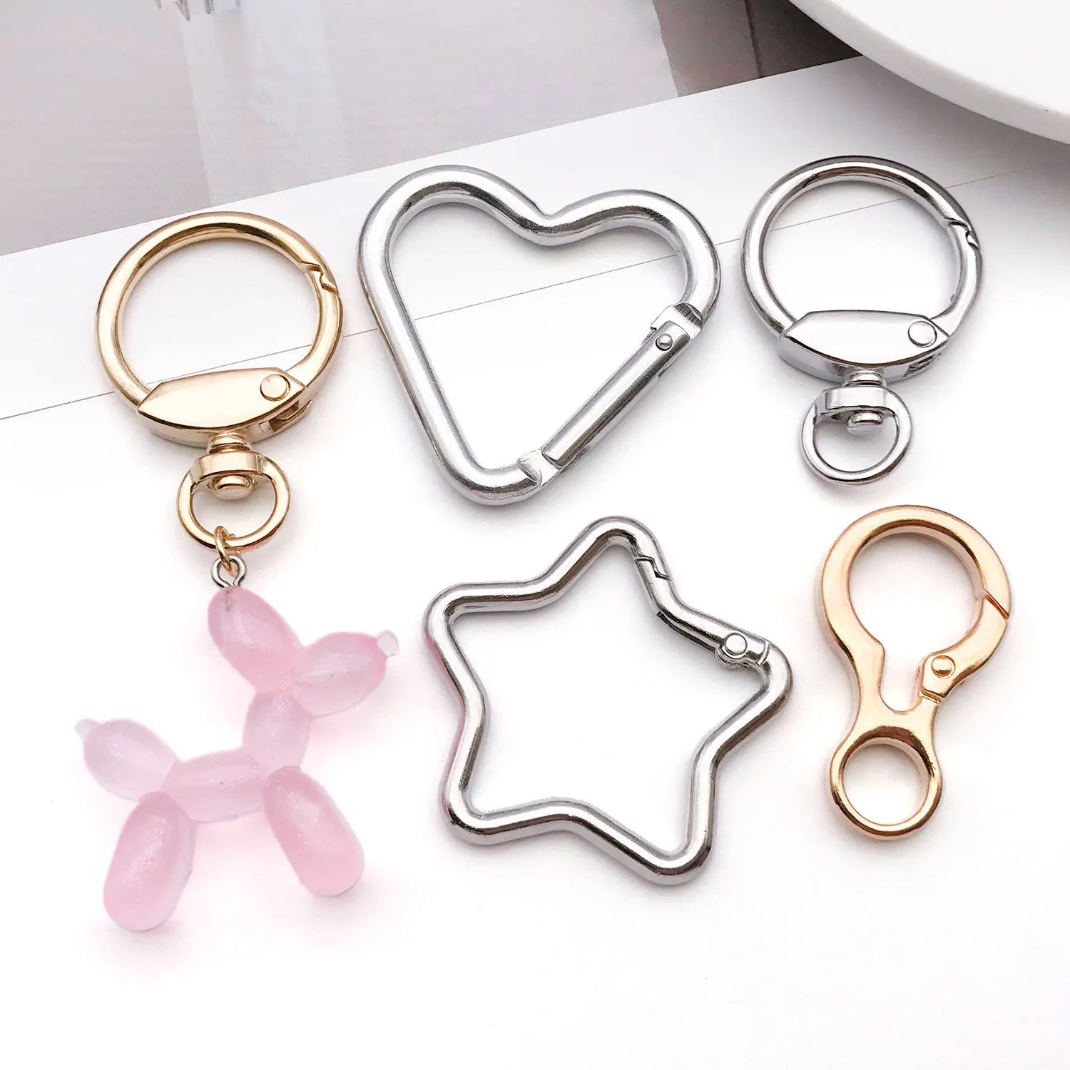 Iron Heart Lobster Dog Clasp for Keyring Bracelet Necklace DIY Jewelry Findings