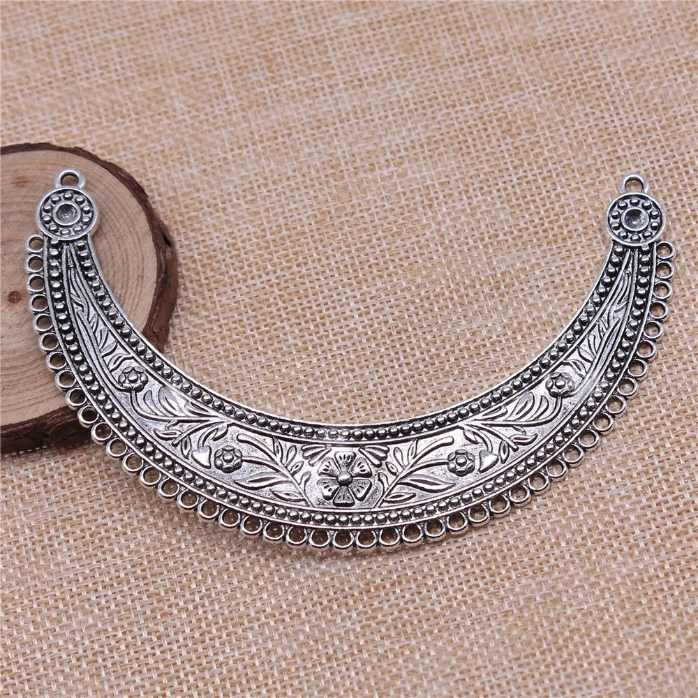 110x70mm 25g Antique Silver Zinc Alloy Large Pendant Connector Charm for DIY Necklace Jewelry Making