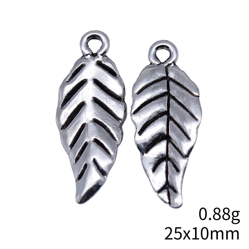 25x10mm 0.88g Multicolor Zinc Alloy Leaf Charm Pendant for DIY Earrings Necklace Jewelry Making
