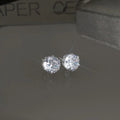 Minimalist Sparkling Zircon Copper Geometric Irregular Round Stud Earrings For Daily Wear