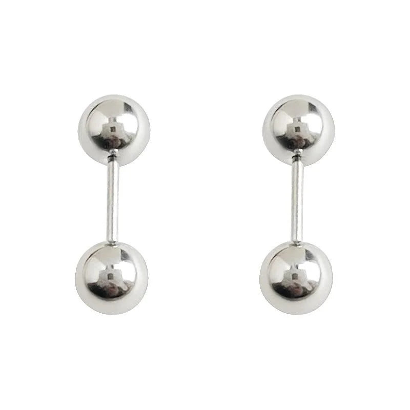 304 Stainless Steel Round Ball Stud Earrings Minimalist Barbell Cartilage Earrings 3-6mm
