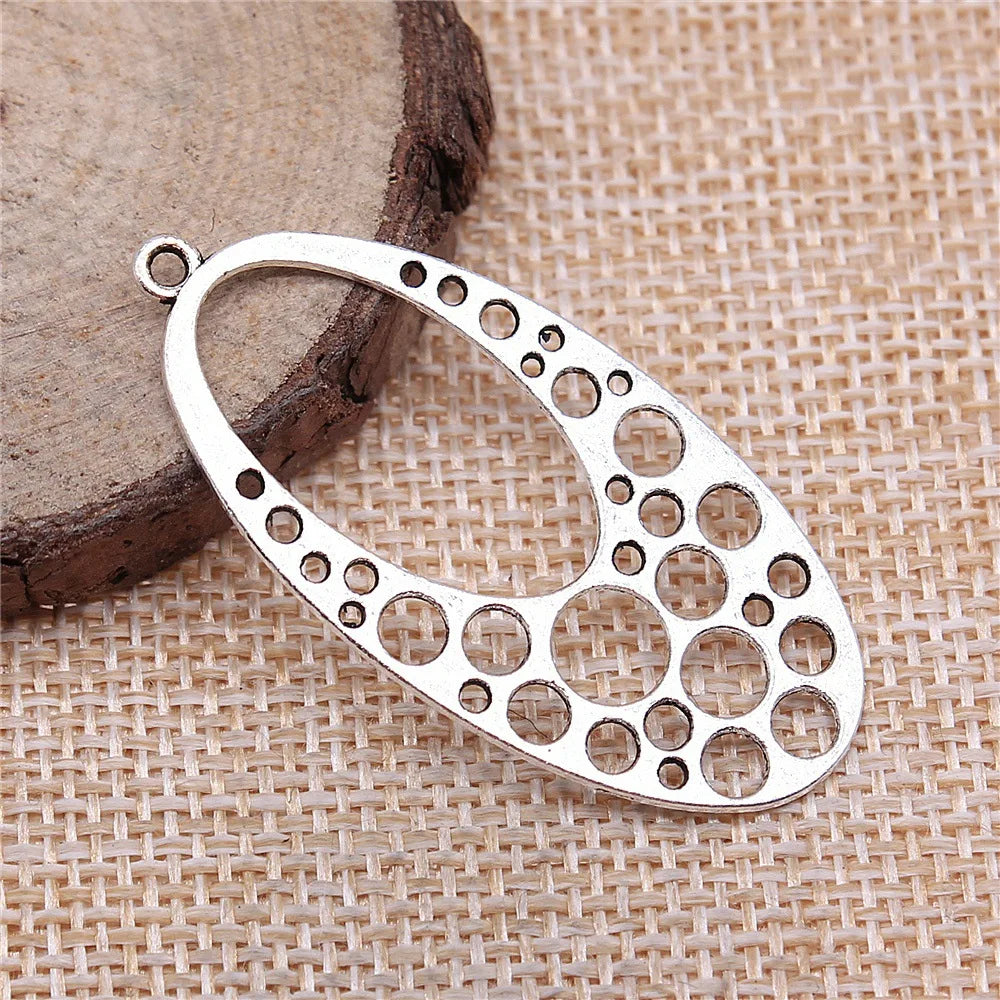 23x47mm 2g Antique Silver Zinc Alloy Multi Hole Earring Connector Charms for DIY Earring Making