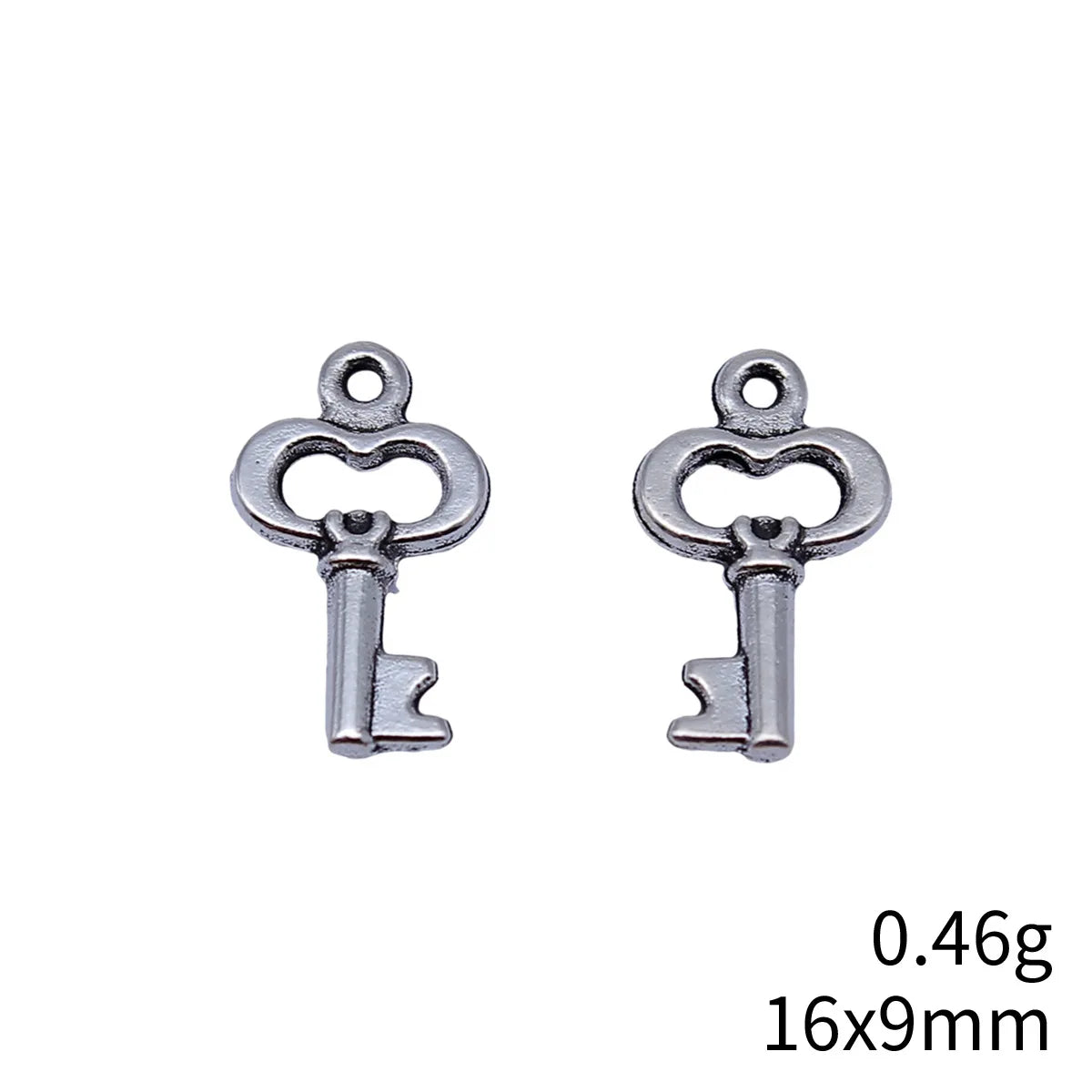 16x9mm 0.46g Multicolor Zinc Alloy Small Key Charm Pendant for Necklace Bracelet Jewelry Making
