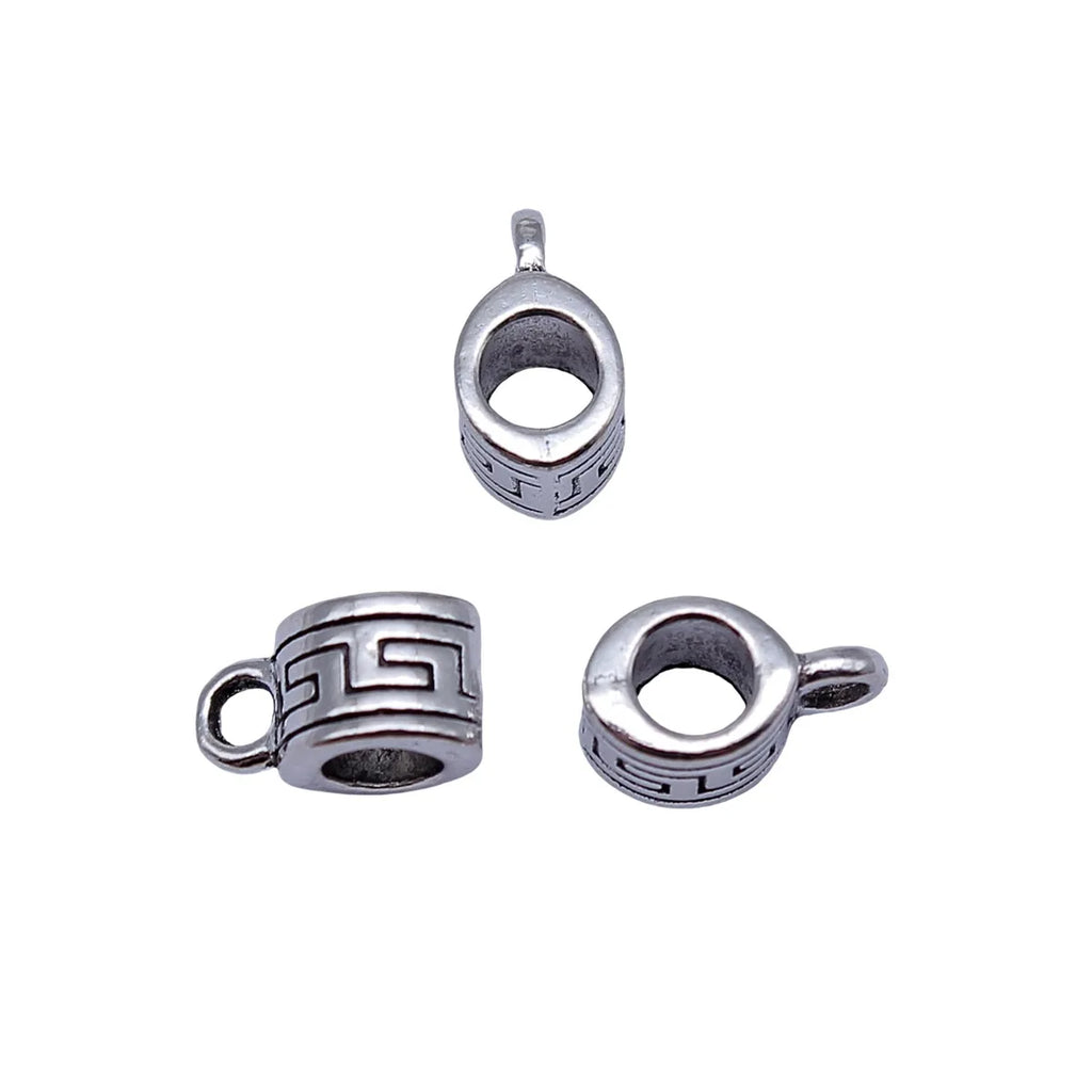 9.8x5.6x5.2mm 0.6g Antique Silver Zinc Alloy Three Way Bail Charm Pendant for DIY Necklace Bracelet Making