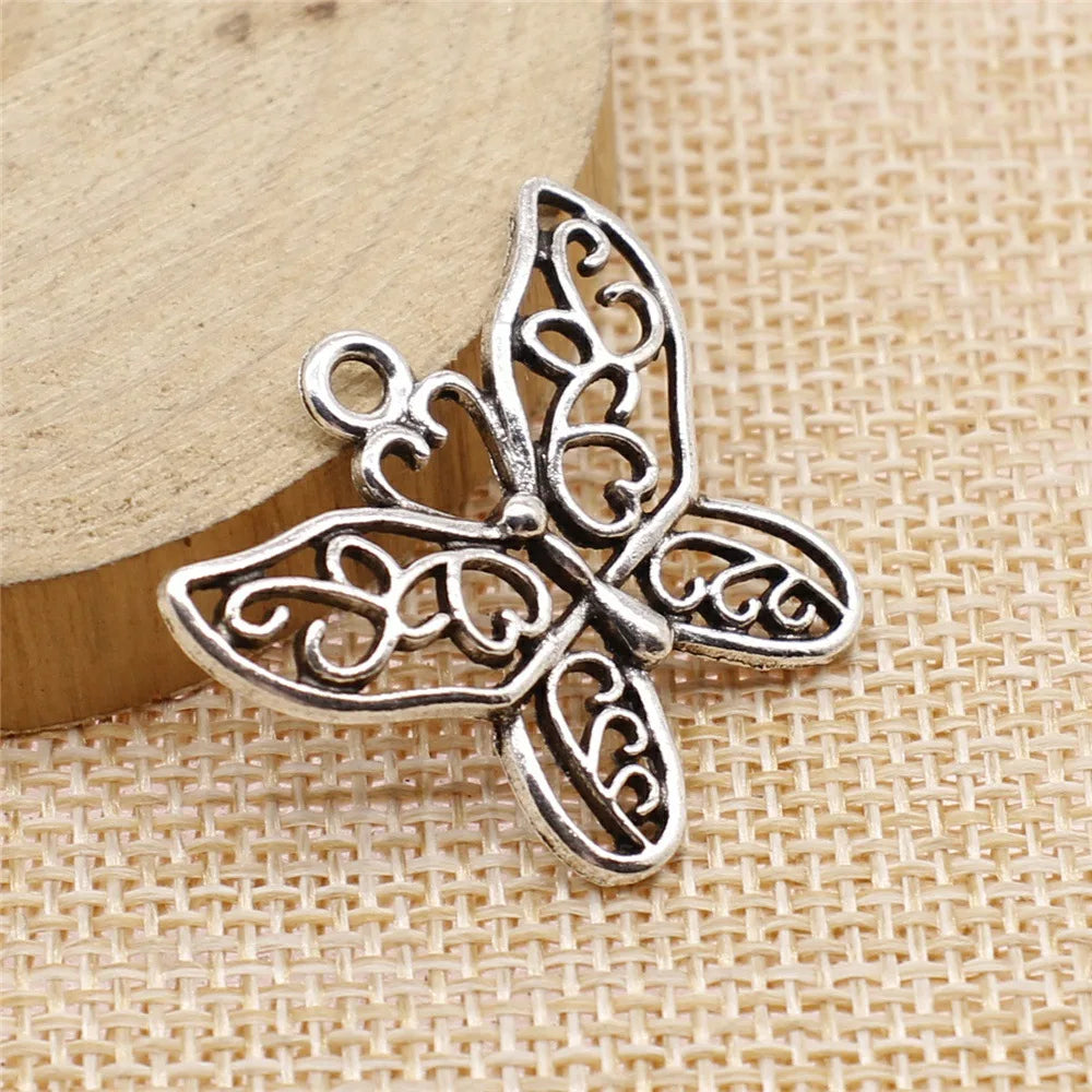 26x31mm 2.3g Multicolor Zinc Alloy Butterfly Charm Pendant for DIY Necklace Bracelet Jewelry Making