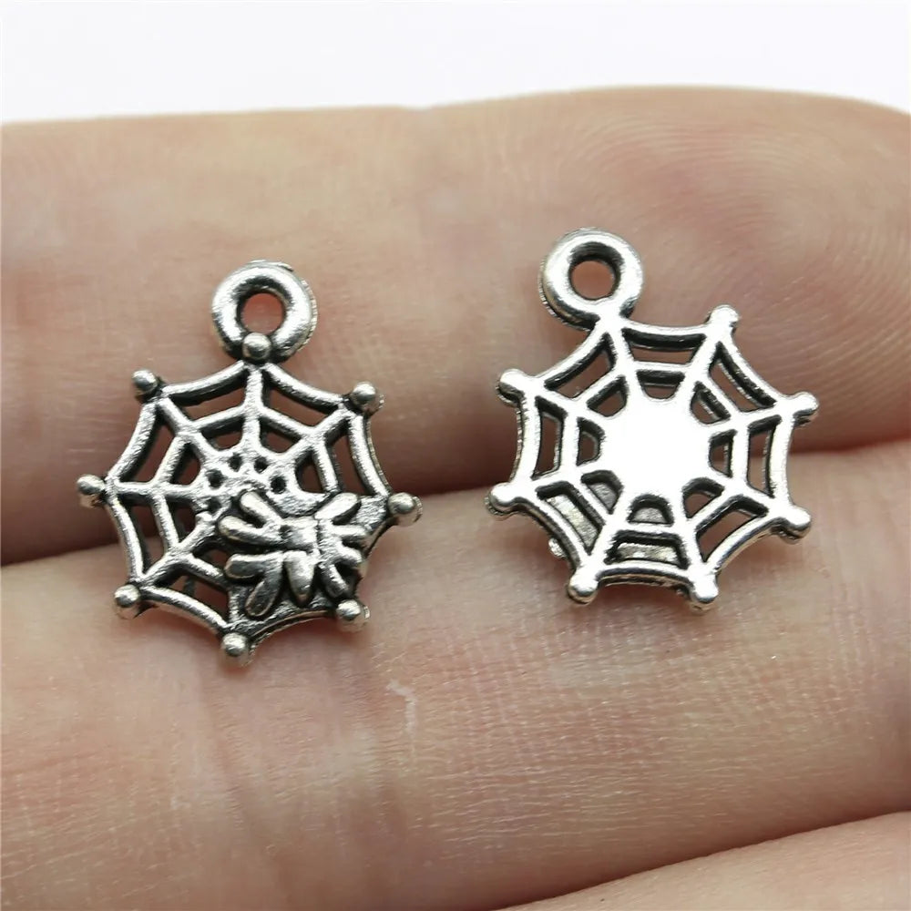 17x14mm 0.9g Antique Silver Zinc Alloy Spider Charm Pendant for DIY Bracelet Necklace Making