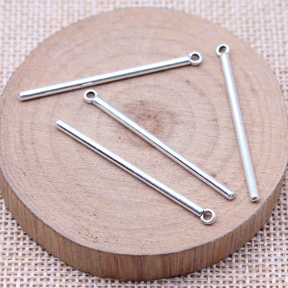 2x41mm 0.8g Multicolor Zinc Alloy Long Bar Charm Pendant for DIY Necklace Bracelet Jewelry Making