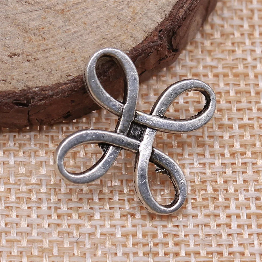 18x23mm 1.6g Multicolor Zinc Alloy Chinese Knot Connector Charm Pendant for DIY Necklace Making