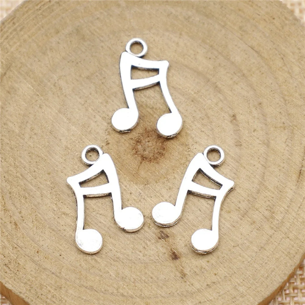 17x11mm 0.61g Multicolor Zinc Alloy Music Note Charm Pendant for Bracelet Necklace DIY Jewelry Making