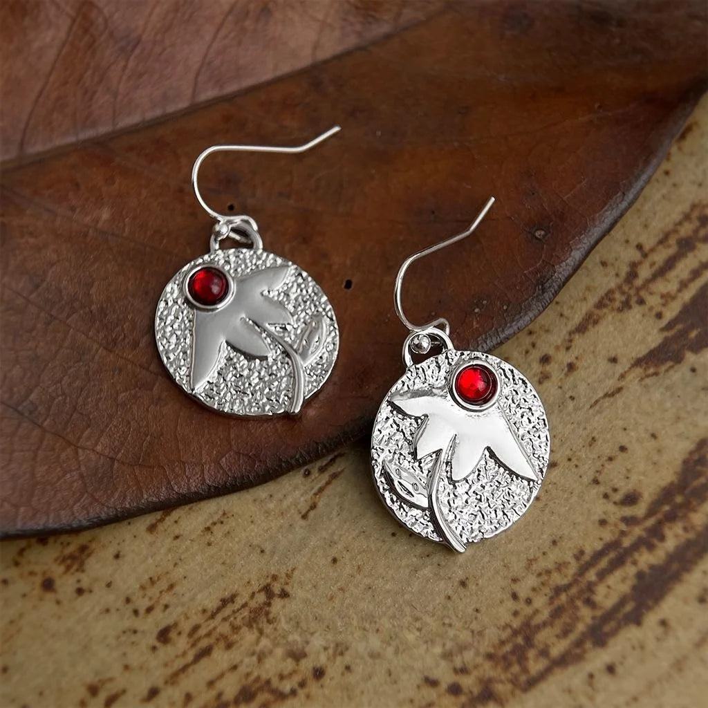 Vintage Geometric Leaf Round Copper And Resin Drop Earrings For Women