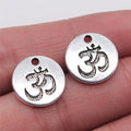 15x15mm 1.6g Zinc alloy Round OM Symbol Double Sided charm pendant for DIY bracelet necklace jewelry making