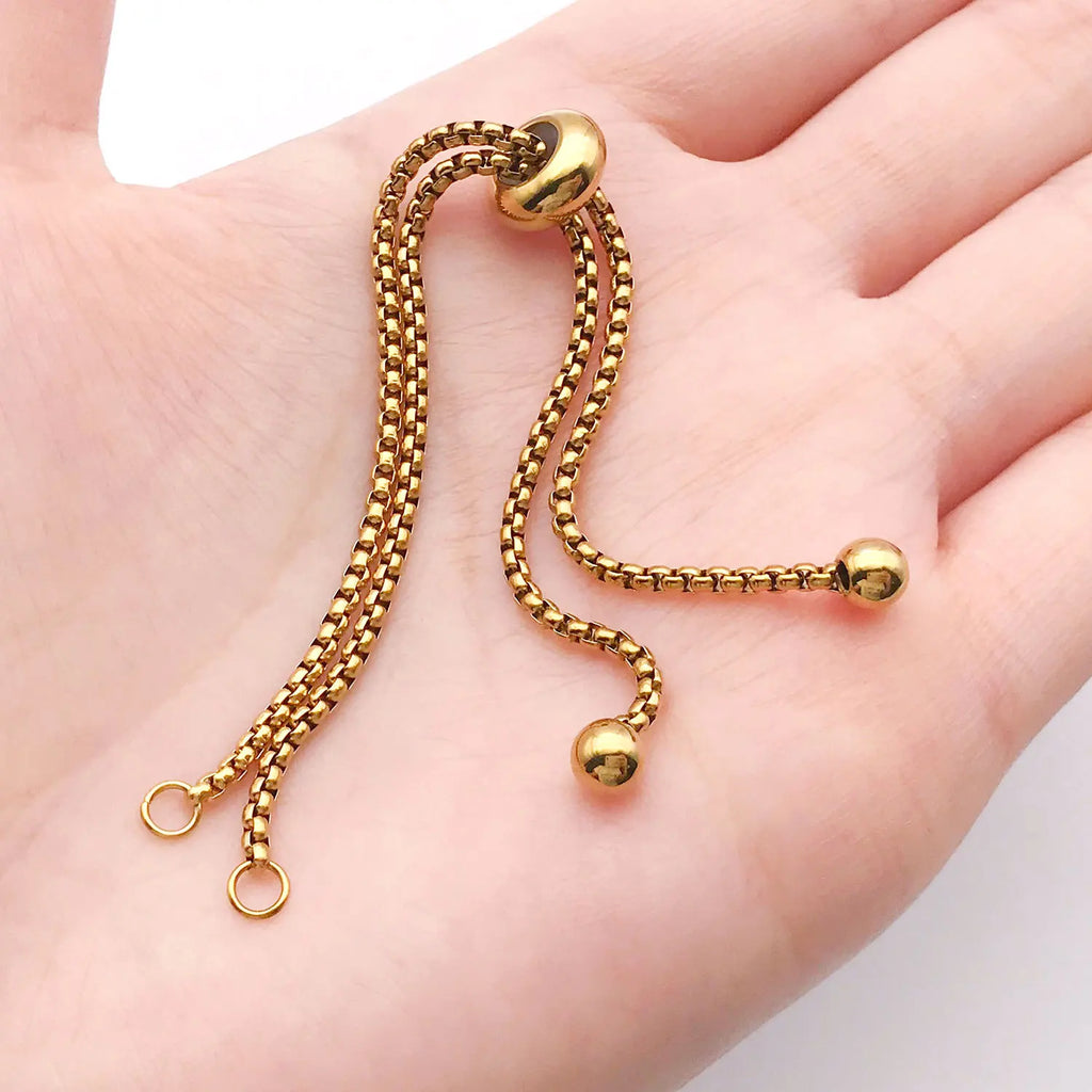 Silicone Core Adjustable Slider Stopper Beads for DIY Bracelet Extension Chain