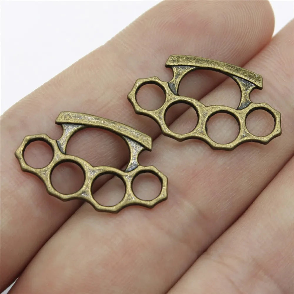 24x14mm 0.8g Multicolor Zinc Alloy Brass Knuckles Charm Pendant for Bracelet Necklace DIY Making