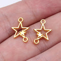 15x11mm 0.5g Multicolor Zinc Alloy Five Point Star Connector Charm for DIY Bracelet Earring Making