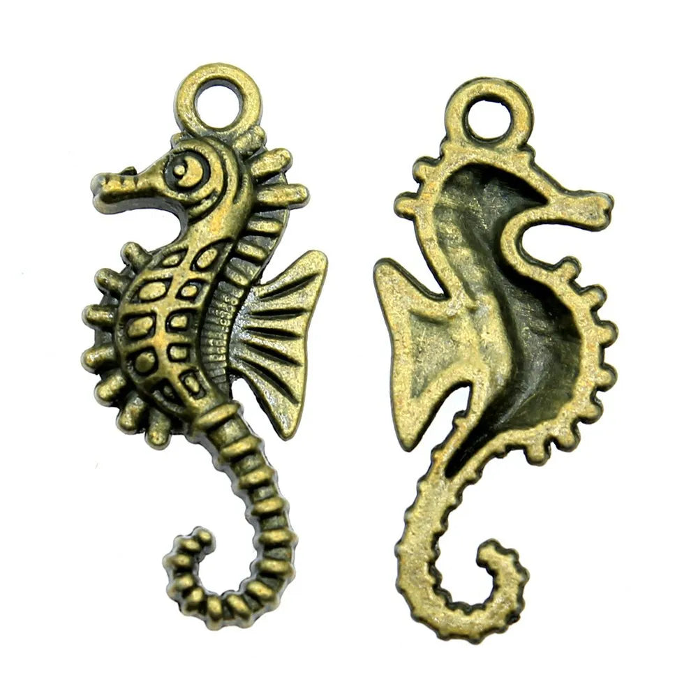 29x12mm 1.5g Multicolor Zinc Alloy Seahorse Charm Pendant for DIY Necklace Bracelet Jewelry Making