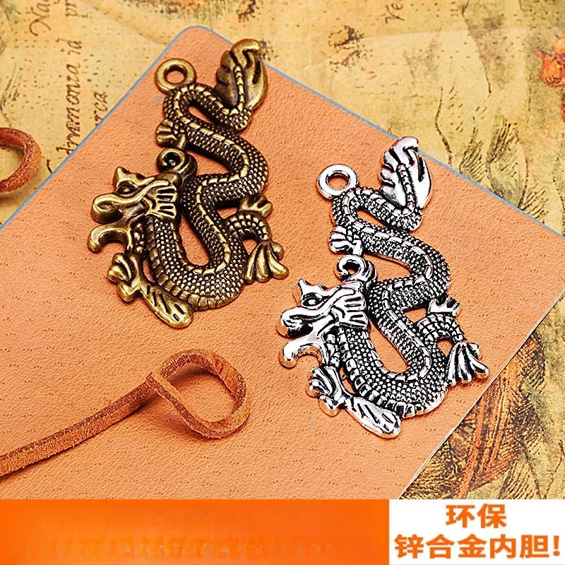 54x30MM Antique Silver Zinc Alloy Dragon Charm Pendant for DIY Necklace Bracelet Jewelry Making