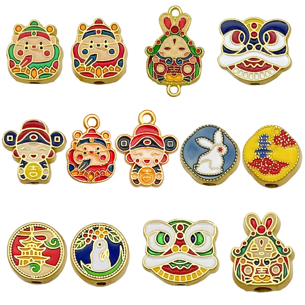 Zinc Alloy Antique Gold God of Wealth Large Hole Loose Bead for Bracelet Necklace DIY