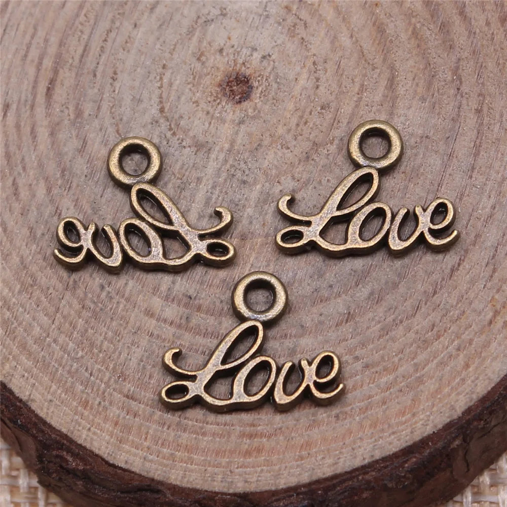 13x10mm 0.4g Multicolor Zinc Alloy Small LOVE Letter Charm Pendant for DIY Bracelet Necklace Making
