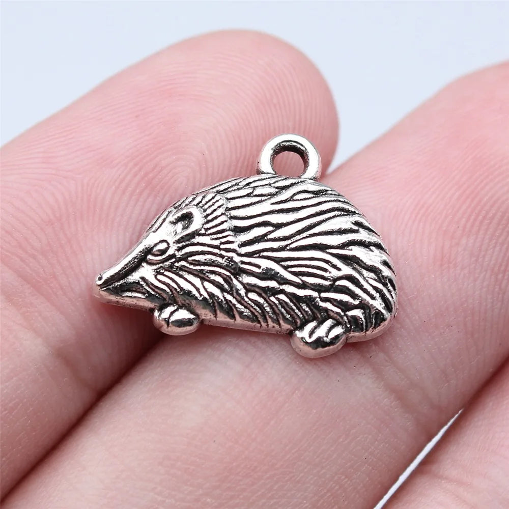 15x20mm 1.1g Antique Silver Zinc Alloy Hedgehog Charm Pendant for DIY Necklace Bracelet Jewelry Making