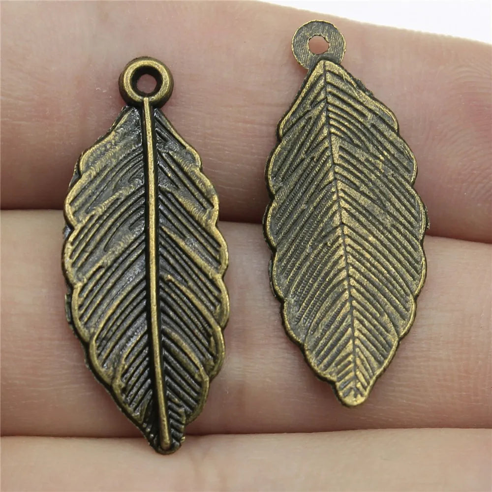 31x12mm 1g Multicolor Zinc Alloy Leaf Charm Pendant for DIY Handmade Jewelry Making
