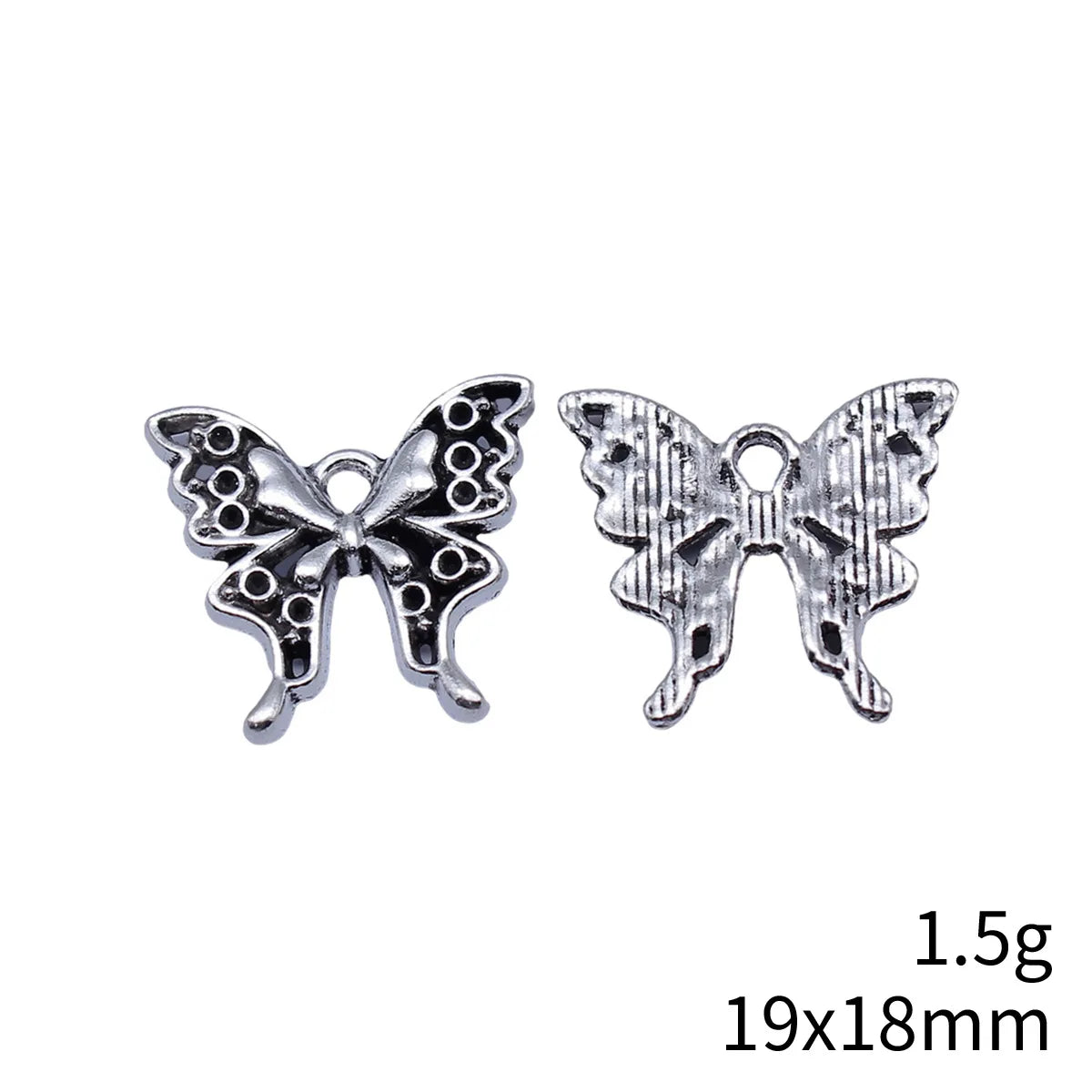19x18mm 1.5g Antique Silver Zinc Alloy Butterfly Charm Pendant for DIY Necklace Bracelet Jewelry Making