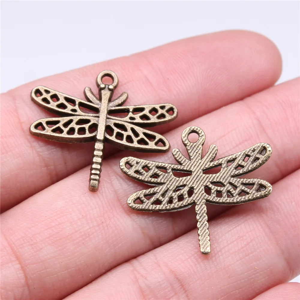 23x27mm 2.1g Multicolor Zinc Alloy Dragonfly Charm Pendant for DIY Necklace Bracelet Jewelry Making