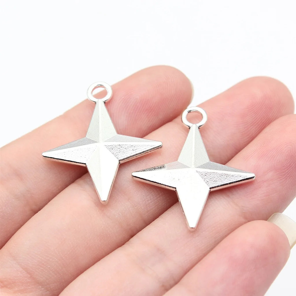 29x25x5.6mm 3.5g Multicolor Zinc Alloy Cross Star Charm Pendant for Necklace Bracelet DIY Jewelry Making