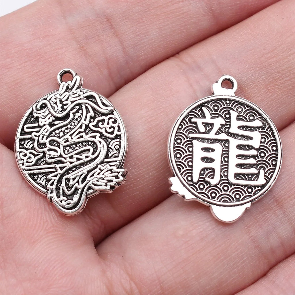 22x17mm 2.2g Multicolor Zinc Alloy Chinese Dragon Charm Pendant for DIY Necklace Bracelet Jewelry Making