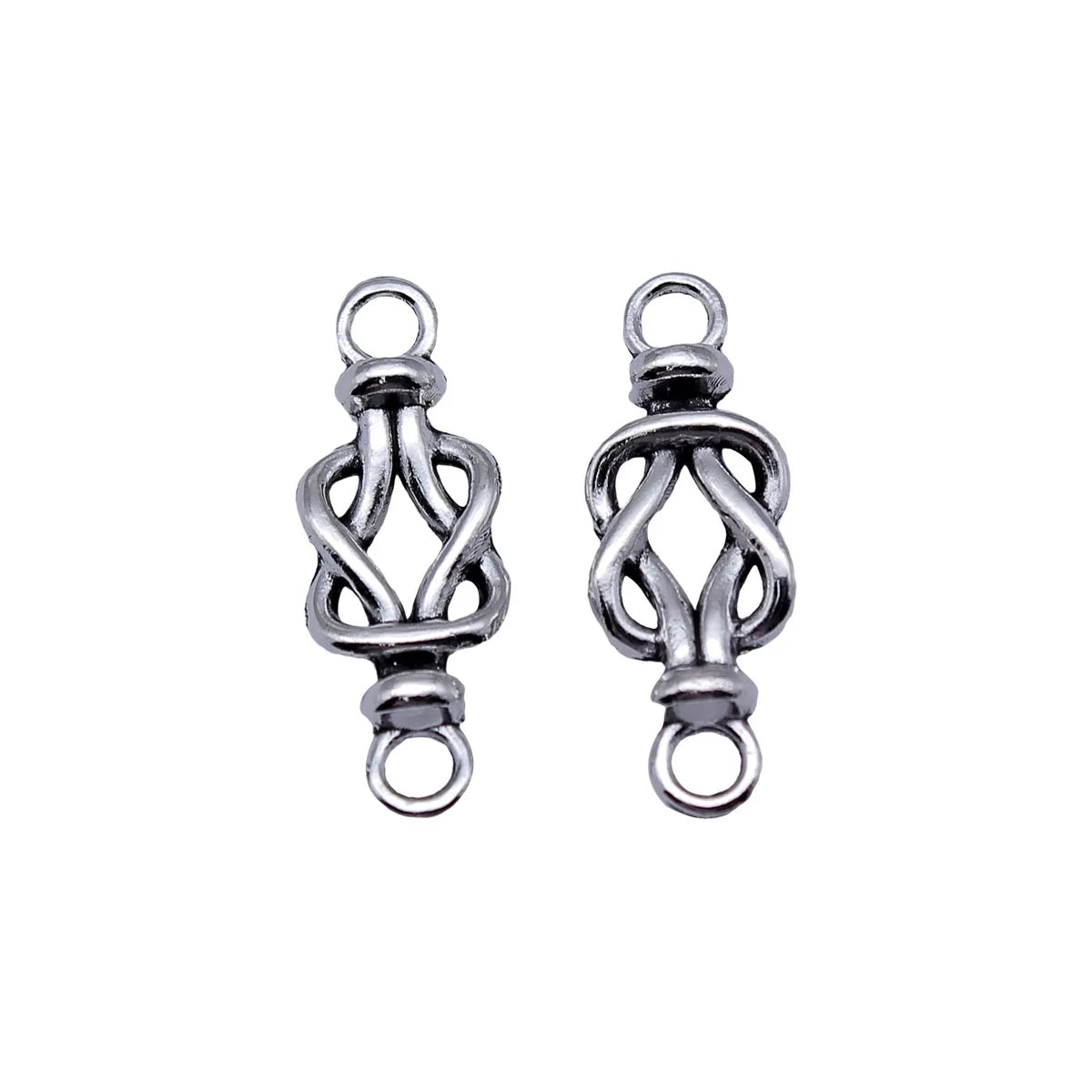 24x8.7mm 0.98g Antique Silver Zinc Alloy Rope Knot Connector Charm for DIY Bracelet Jewelry Making