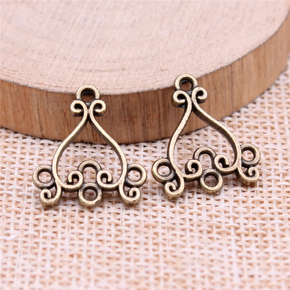19x17mm 1.2g Zinc Alloy Openwork Geometric Hollow Earring Connector Charms for DIY Earrings Jewelry Making