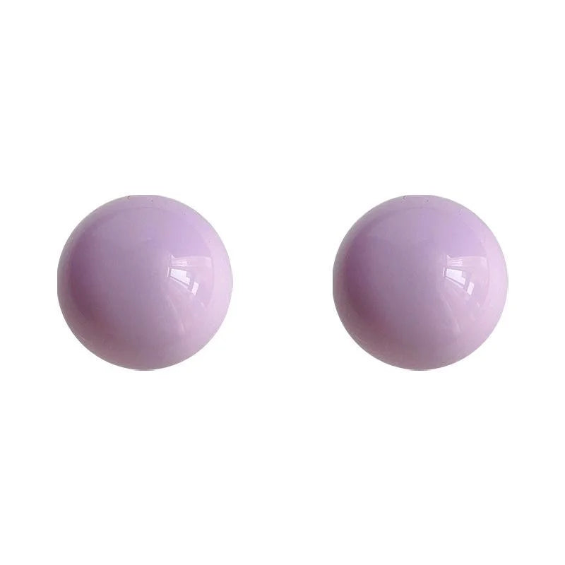 Dopamine Colorful Resin Ball Stud Earrings Macaron Round Geometric Cute Sweet Jewelry