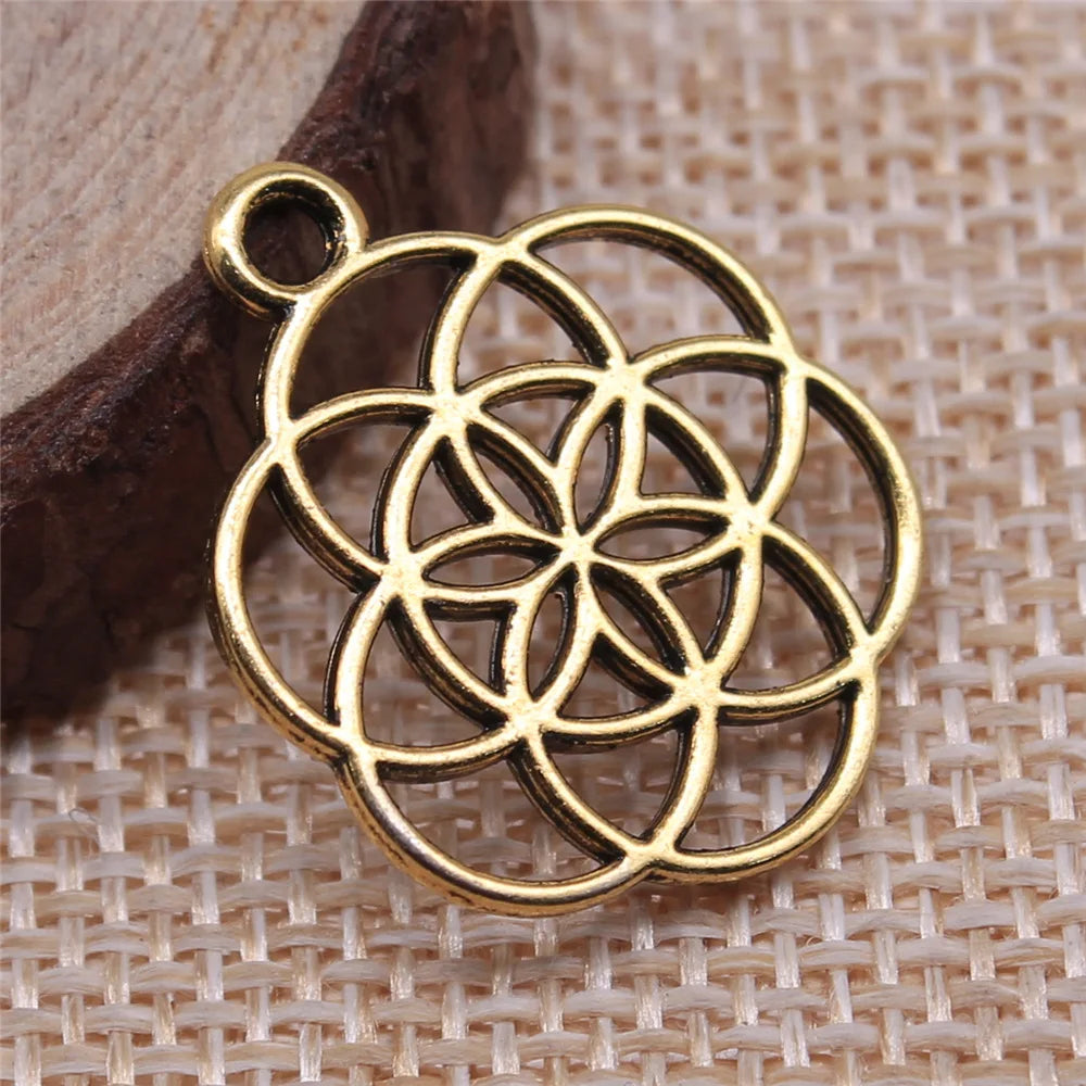 25x20mm 1.4g Multicolor Zinc Alloy Small Geometric Flower Charm Pendant for DIY Jewelry Making