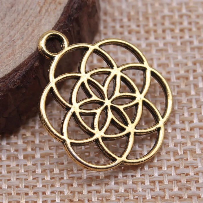 25x20mm 1.4g Multicolor Zinc Alloy Small Geometric Flower Charm Pendant for DIY Jewelry Making