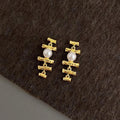 14K Gold Plated Copper Olive Branch Drop Earrings For Women New Chinese Designer Long Jewelry