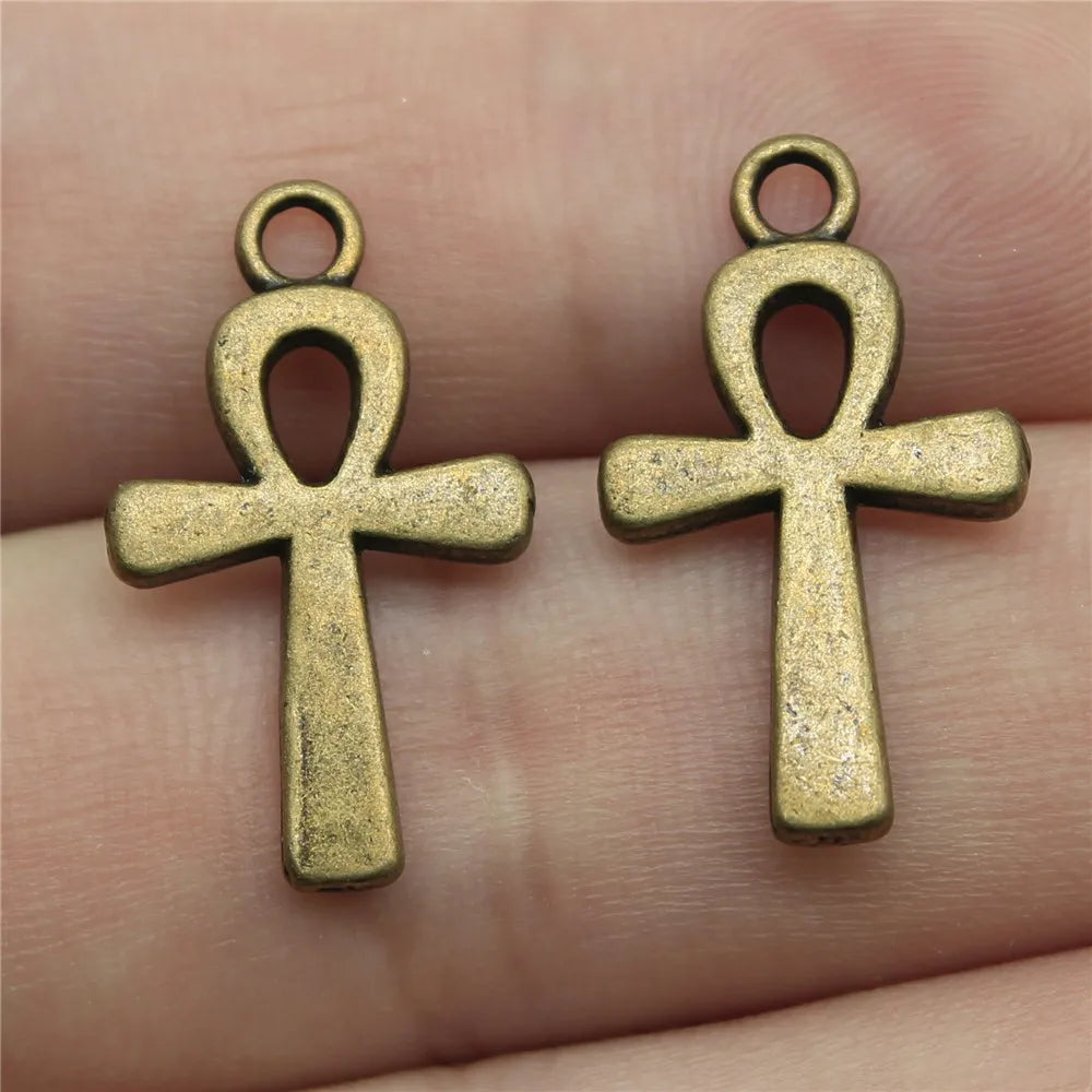 22x13mm 1.2g Multicolor Zinc Alloy Cross Charm Pendant for DIY Necklace Bracelet Jewelry Making